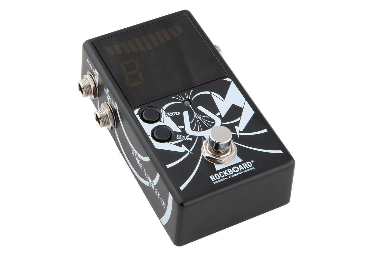 RockBoard ST-01 StageTuner chromatic guitar tuner pedal with display and control knobs for precise tuning on stage.