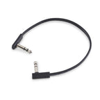 Black RockBoard Flat TRS guitar lead cable, 30cm length, with flat design for easy connection and durability.