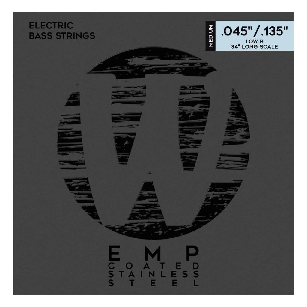 Warwick EMP Coated Bass Guitar String Set Stainless Steel - 5-String - Low B - Medium - 045 - 135