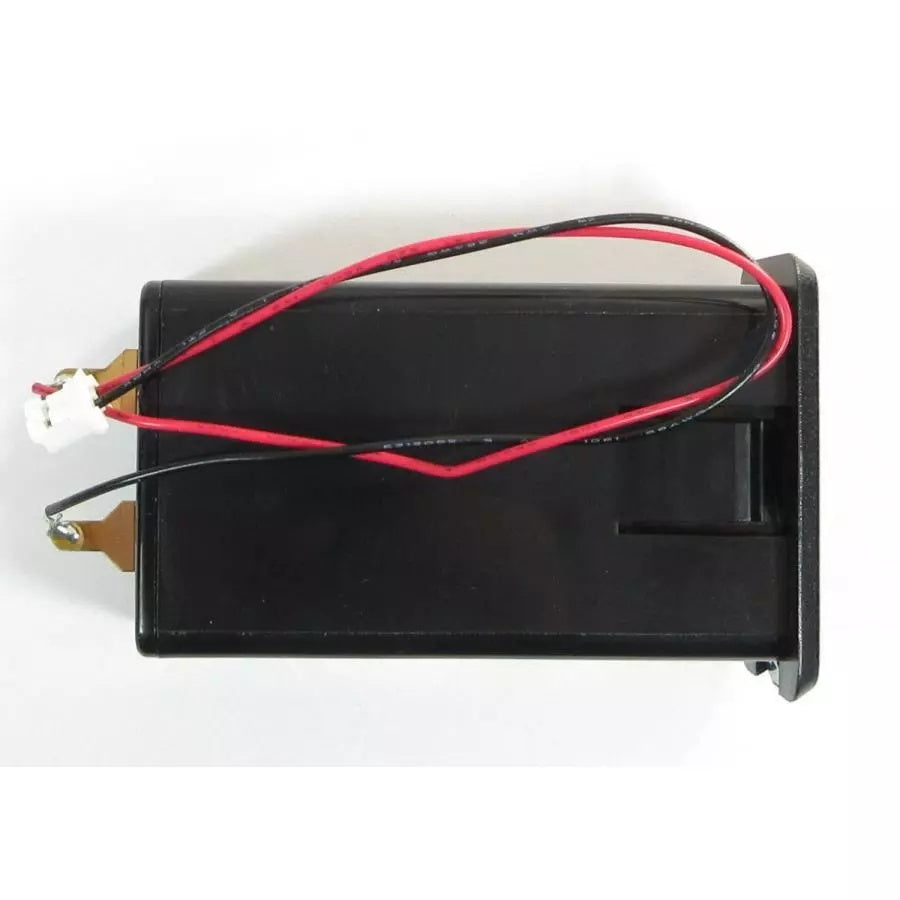 Yamaha acoustic guitar battery box with 3V battery compartment for APX and CPX models, shown in close-up image.