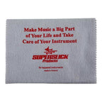 Superslick Lacquer Polish Cloth for guitar accessories, soft fabric with Superslick branding for cleaning and polishing guitars.
