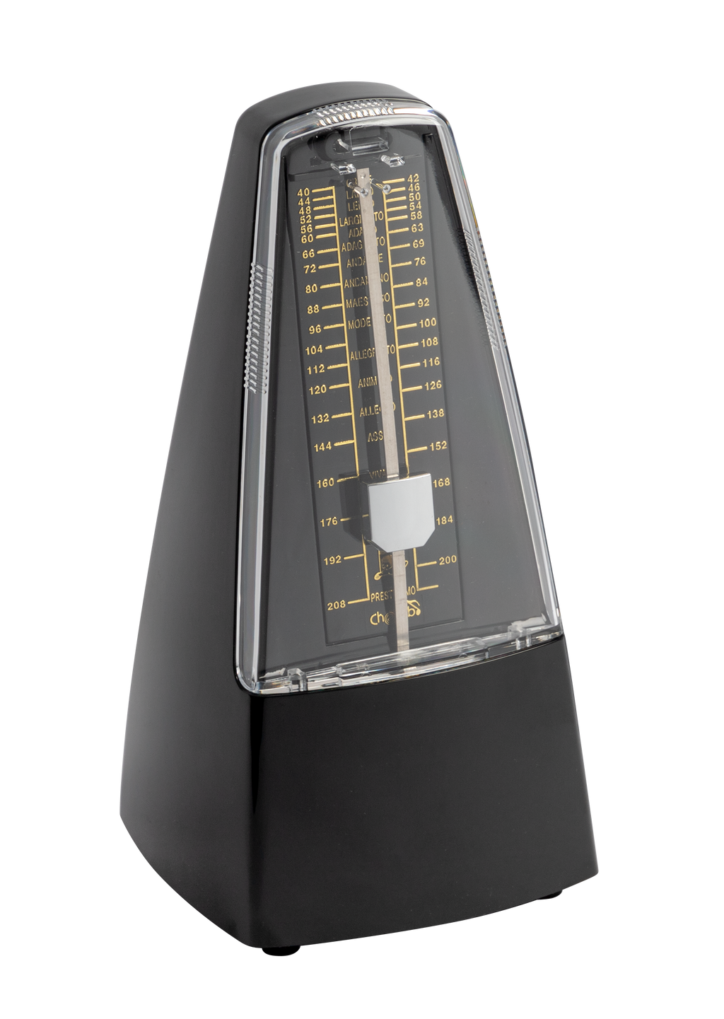 Cherub Pyramid Style Mechanical Metronome with Bell for guitar practice, featuring classic design and audible ticking sound.