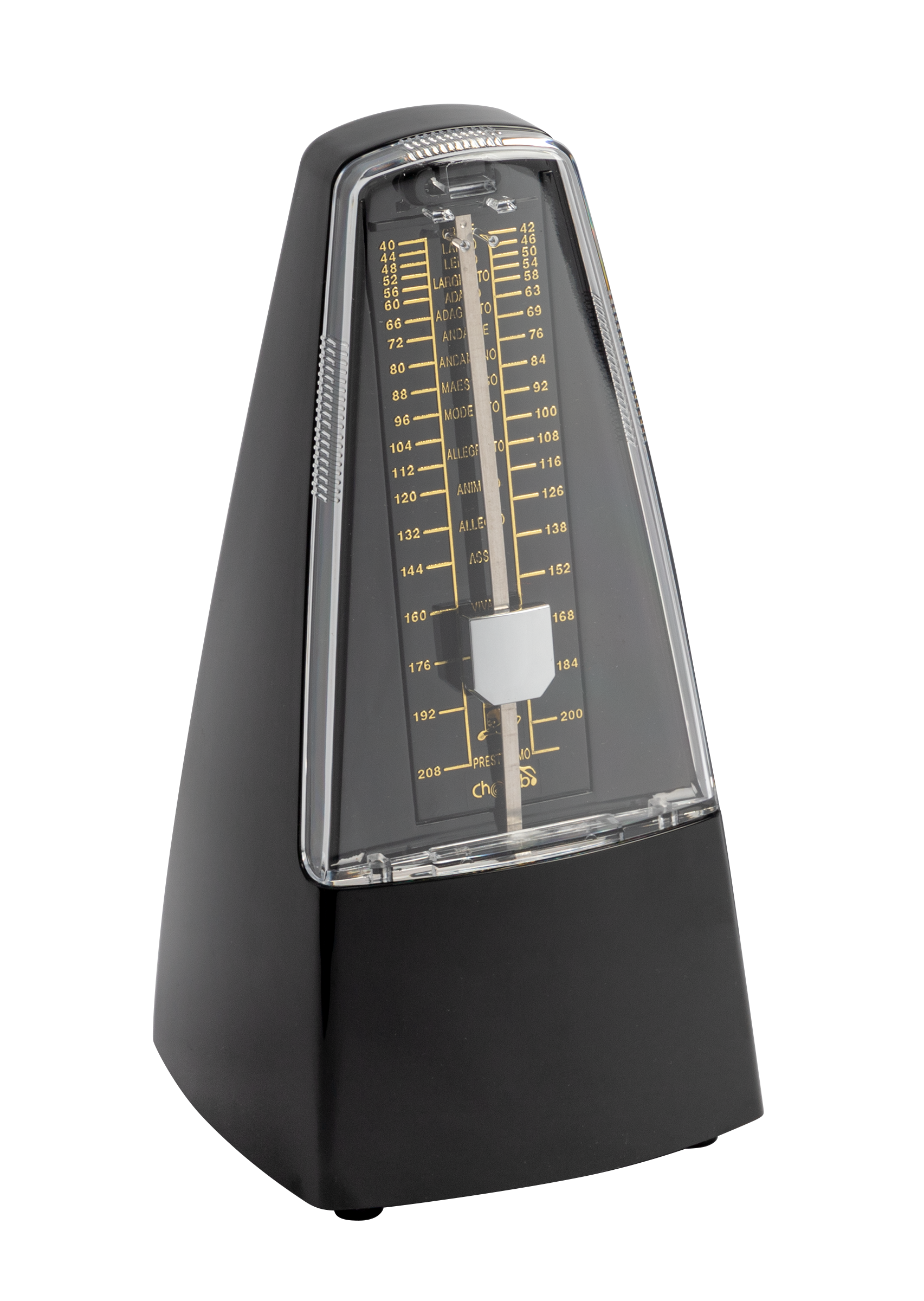 Cherub Pyramid Style Mechanical Metronome with Bell for guitar practice, featuring classic design and audible ticking sound.