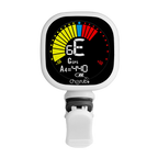 Cherub Rechargeable Clip-on Chromatic Tuner for guitar, showing front view with digital display and clip attachment.