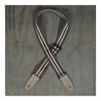 Colonial Leather Brown Striped Webbing Guitar Strap