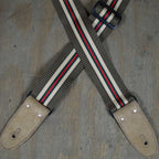 Colonial Leather Brown Striped Webbing Guitar Strap