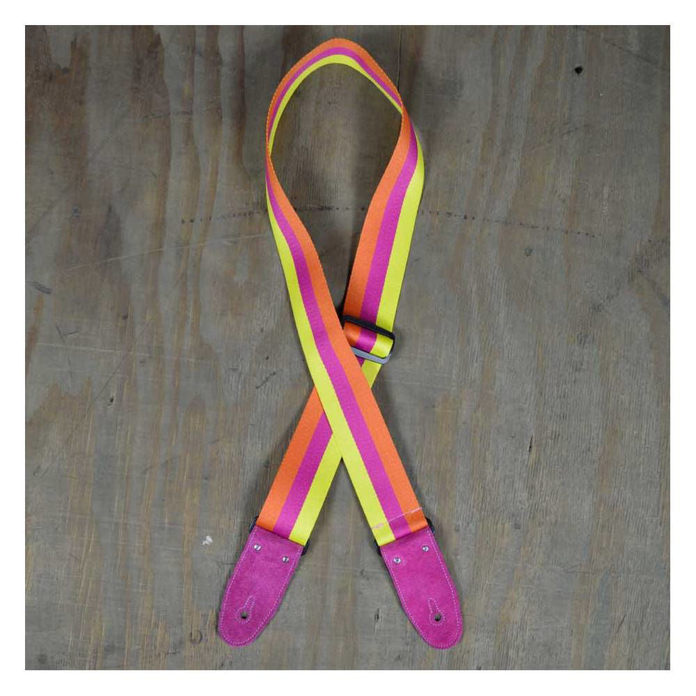 Colonial Leather Rainbow 50mm Striped Webbing Guitar Strap