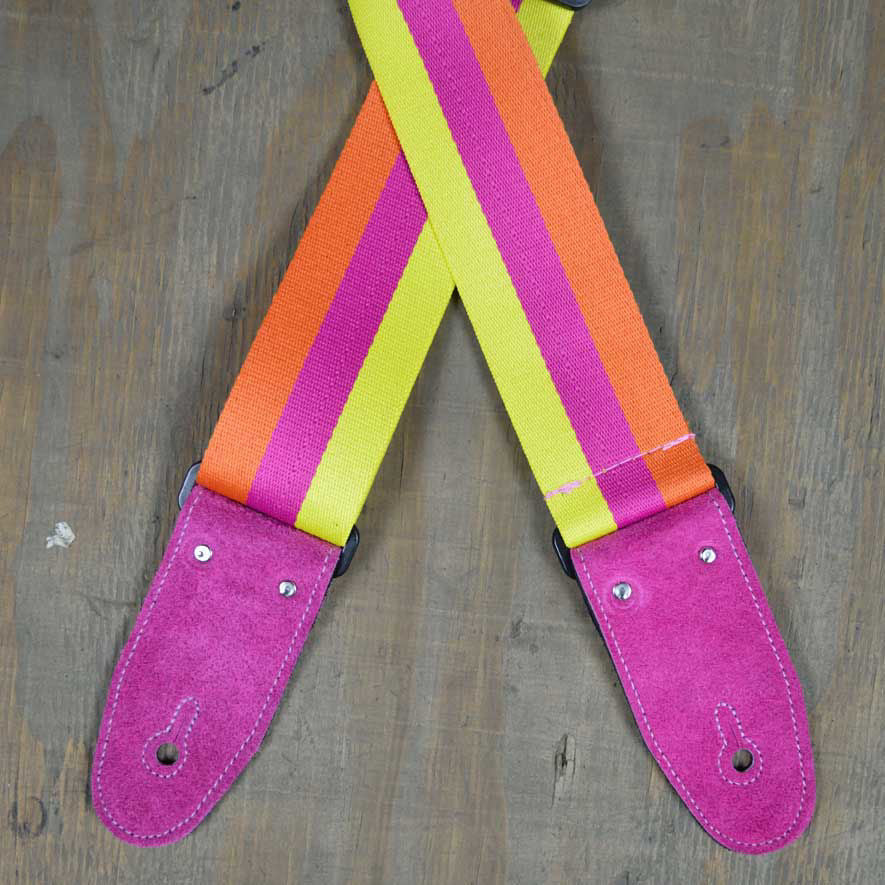 Colonial Leather Rainbow 50mm Striped Webbing Guitar Strap