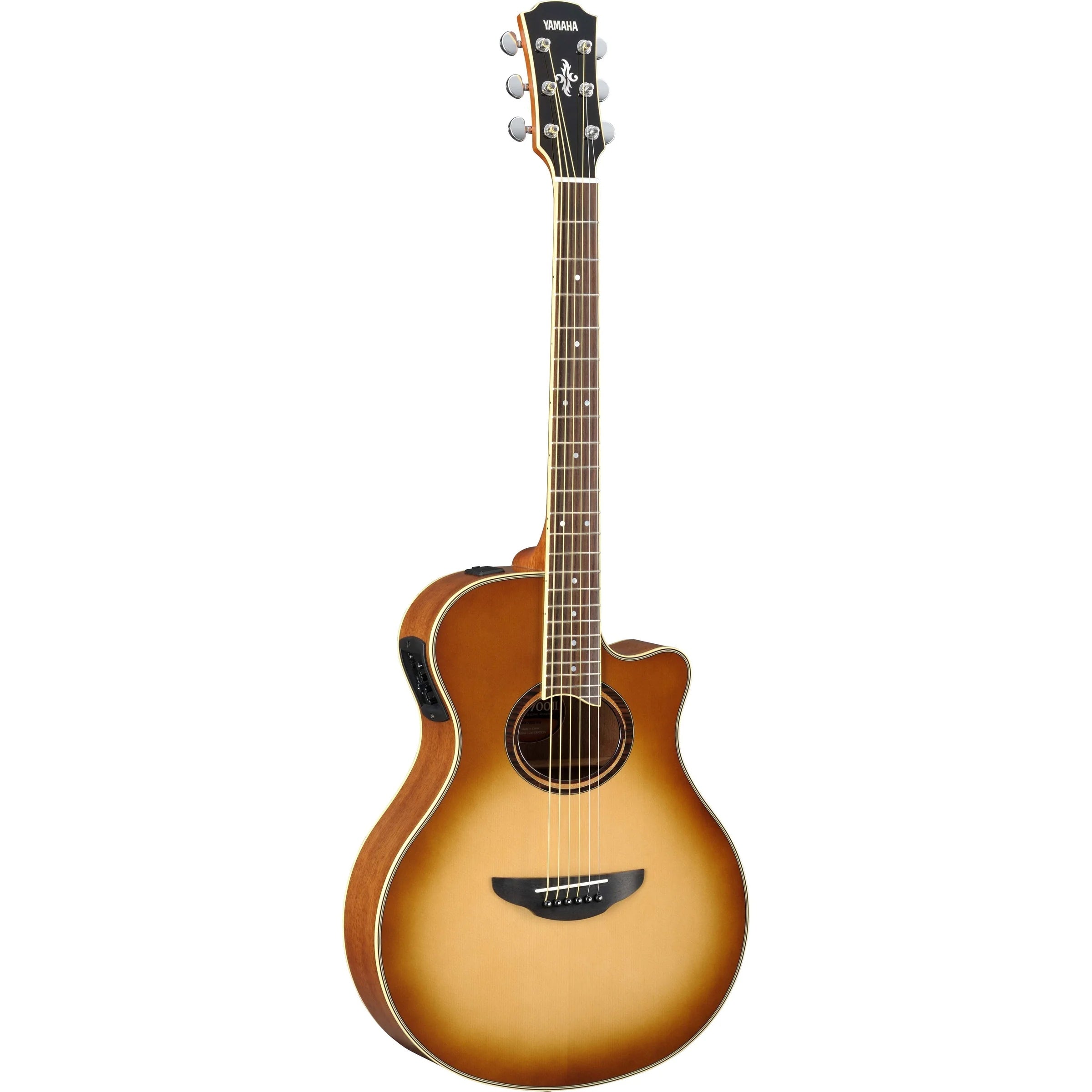 Yamaha APX700II acoustic guitar in Sandburst finish, featuring a cutaway body and steel strings, shown on a plain background.