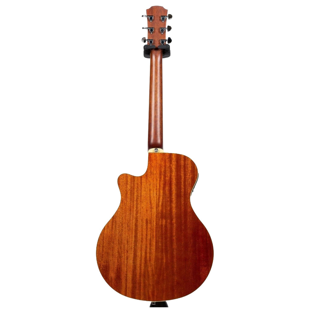 Yamaha APX700II acoustic guitar in Sandburst finish, showcasing its slim body and cutaway design with a natural wood top and dark fretboard.