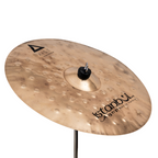 Istanbul 22-inch Xist Dry Dark Brilliant Crash cymbal, single cymbal image showing its dark, textured surface and shiny finish.