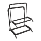 XTR XGS23-XGS25 multi-guitar stand holding three guitars with padded supports and adjustable arms for secure display and storage.