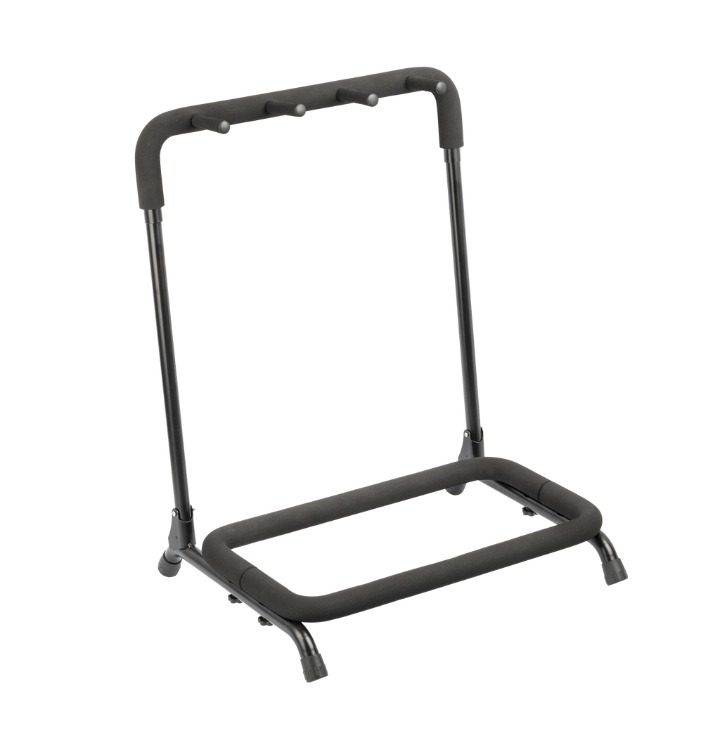 XTR Xtr Multi 3 guitar stand holding three electric guitars in a guitar accessories display.