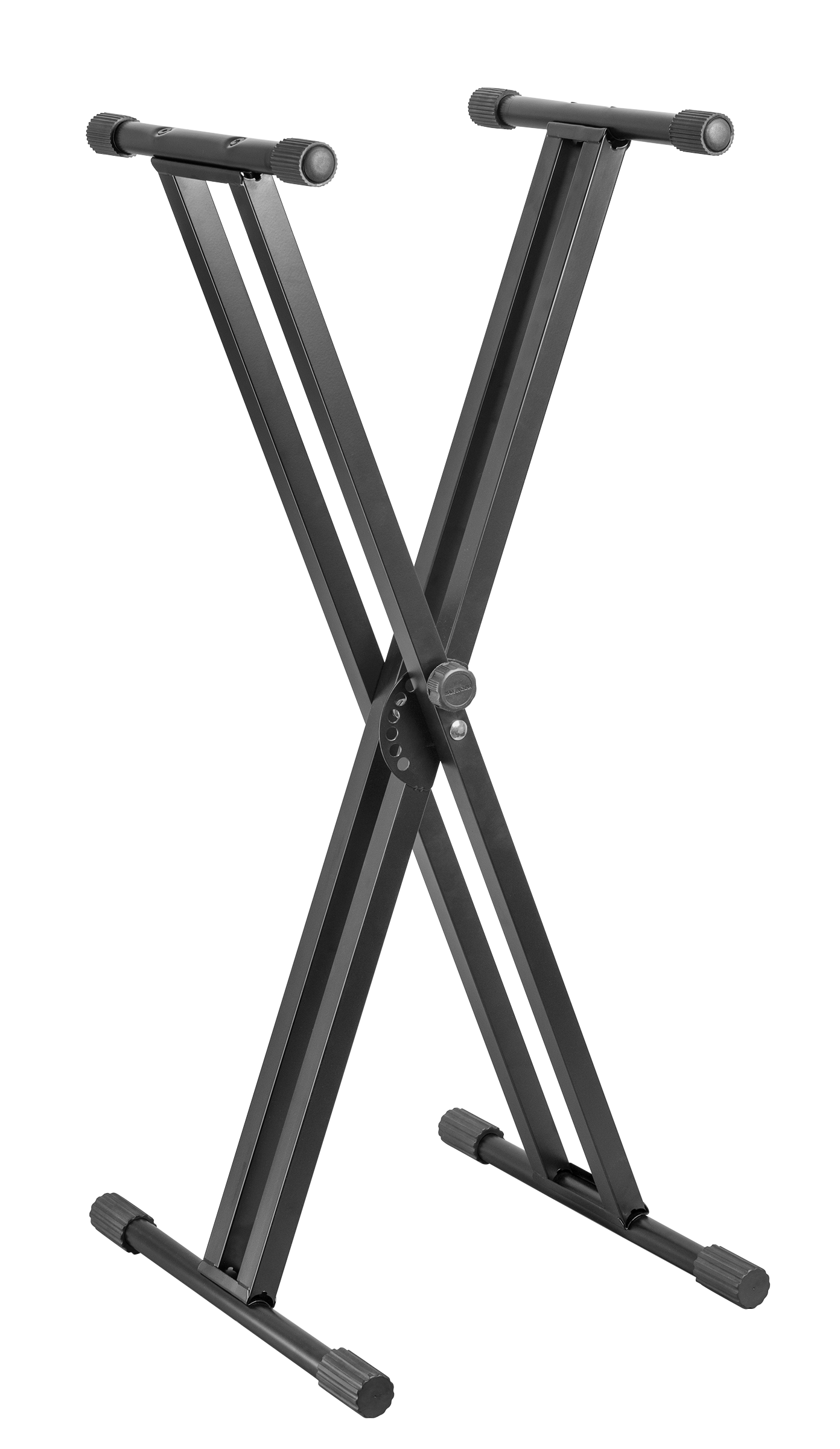 XTR X square tube 'X' style keyboard stand for guitar accessories, showing the sturdy metal frame and adjustable support arms.