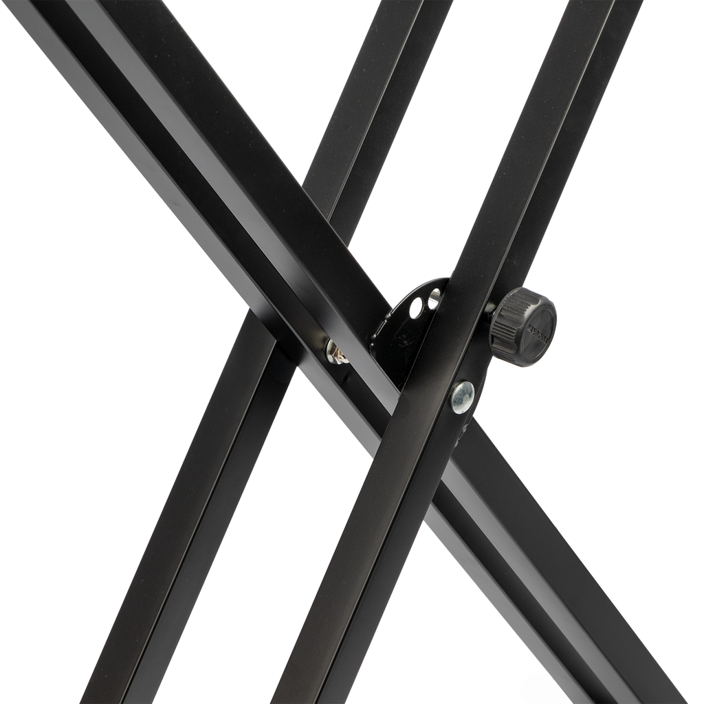 XTR X Square Tube 'X' Style Keyboard Stand for guitars with double-braced metal construction and adjustable support arms.