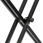 XTR X Square Tube 'X' Style Keyboard Stand for guitars with double-braced metal construction and adjustable support arms.
