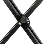 XTR X Square Tube 'X' Style Keyboard Stand for guitar accessories, showing the sturdy black metal frame and locking mechanism.