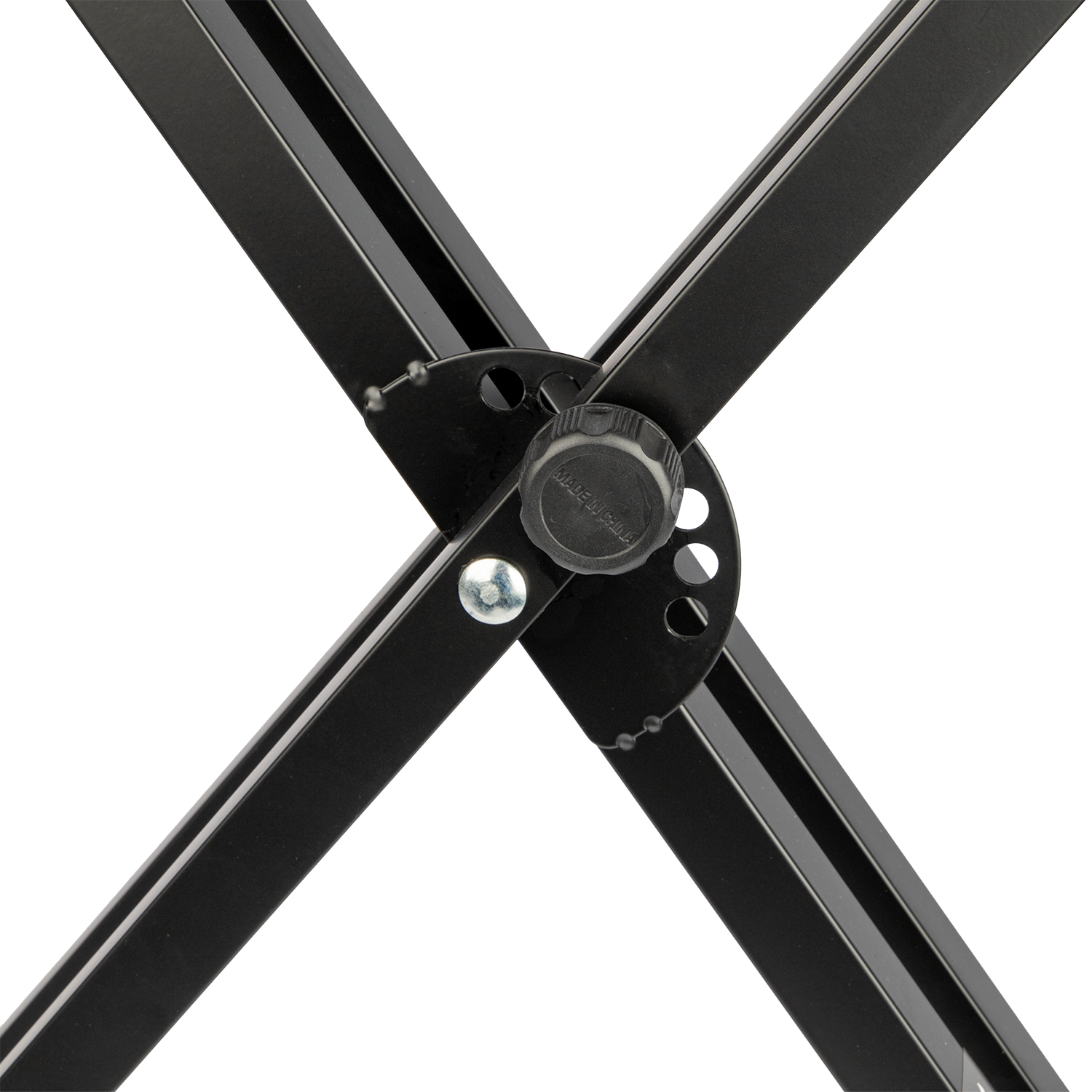 XTR X Square Tube 'X' Style Keyboard Stand for guitar accessories, showing the sturdy black metal frame and locking mechanism.