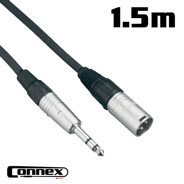 AVE Connex XMJS-1 balanced audio cable, 1.5m, for professional PA audio setups, with XLR connectors and durable construction.