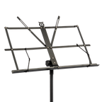 Black plated XTR music stand for guitar accessories, featuring a sturdy design and adjustable height for musicians.