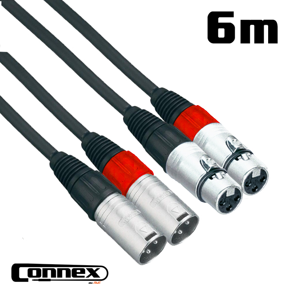 AVE Connex XMXF-6T XLR Audio Cable Twin 6m