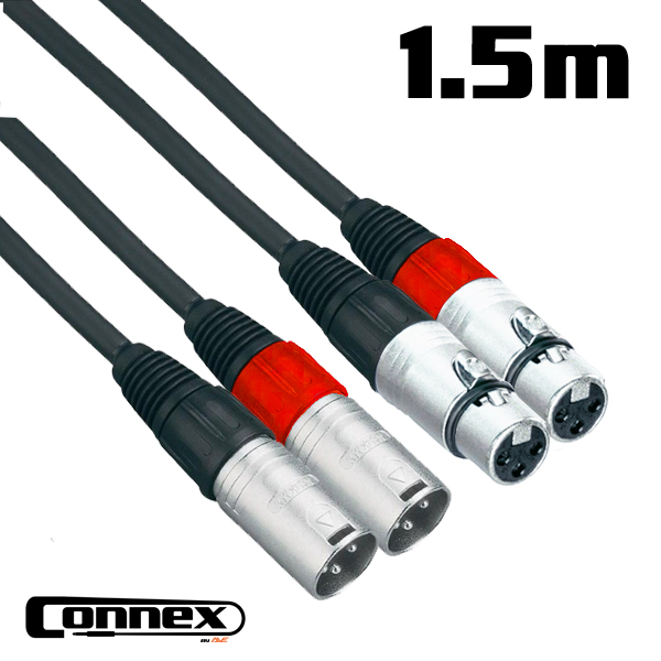 AVE Connex XMXF-1T XLR Audio Cable Twin 1.5m
