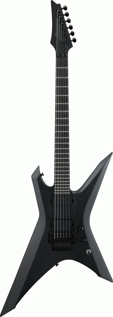 Ibanez XPTB620 Iron Label electric guitar in black flat finish, featuring sleek design and modern hardware.