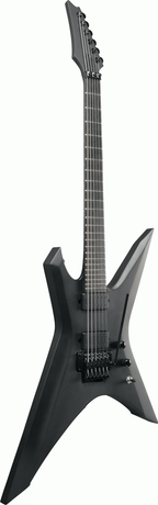 Ibanez XPTB620 Iron Label electric guitar in black flat finish, showcasing sleek body, pickups, and modern design.