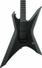 Ibanez Iron Label XPTB620 electric guitar in black flat with sleek body and modern design, perfect for metal and rock musicians.