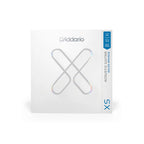 D'Addario XSABR1253 light 12-53 acoustic guitar strings on a guitar, showcasing the packaging and string details.