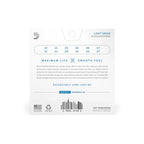 D'Addario XSAPB1047-12 light phosphor bronze acoustic guitar strings, 12-string set, shown in image.