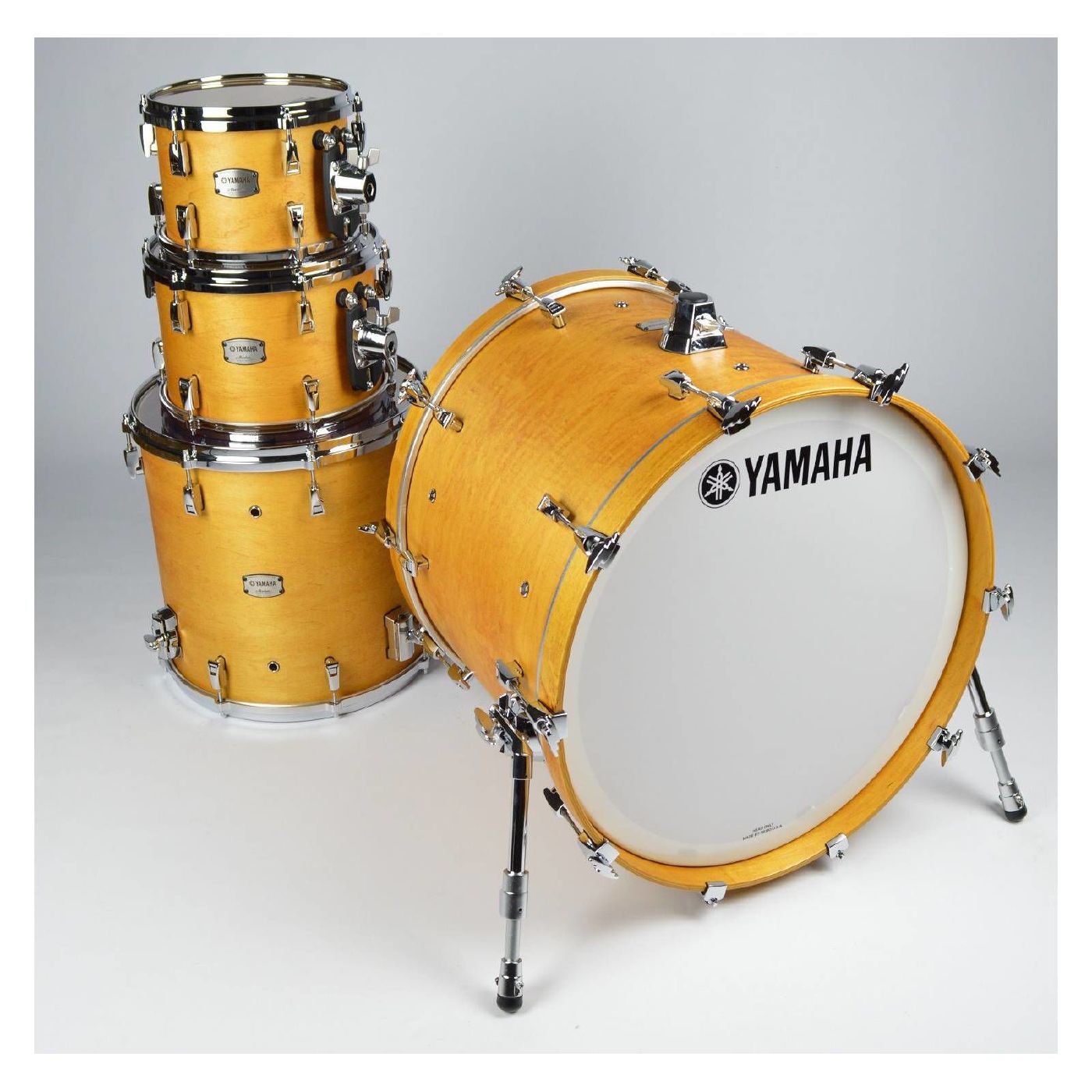 Yamaha Absolute Hybrid Maple 5-Piece Euro Drum Kit with Snare Drum TH945B and HW880 Hardware Set - Vintage Natural