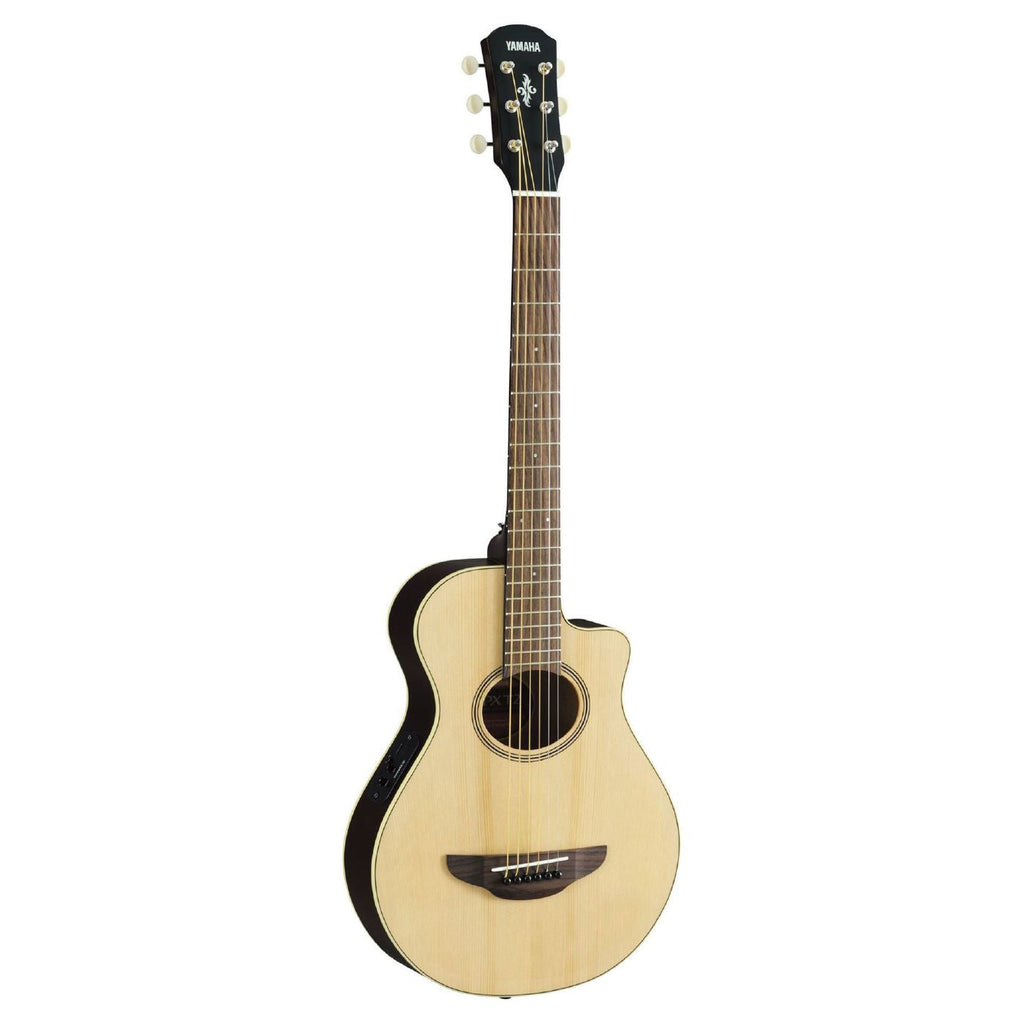 Yamaha APXT2NT 3/4 acoustic guitar in natural wood finish with a black gig bag, lightweight and suitable for beginners.