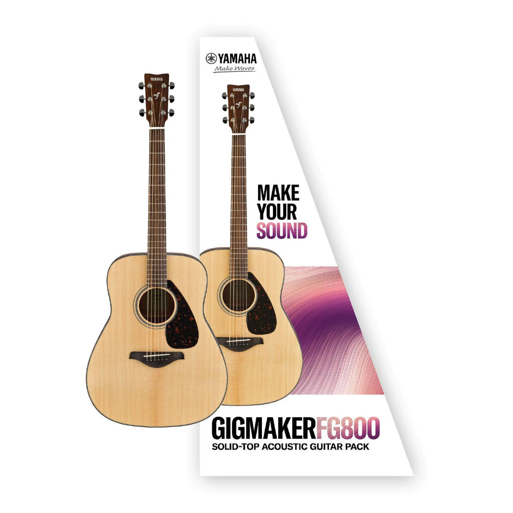 Yamaha GIGMAKERFG800M Solid Top Acoustic Guitar Pack in Natural Matte