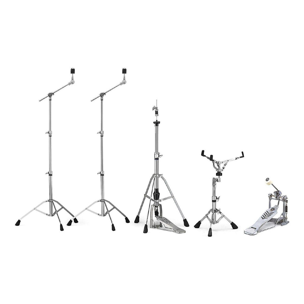 Yamaha HW780 single braced drum hardware pack with cymbal stands and drum accessories, featuring sturdy metal construction and adjustable features.