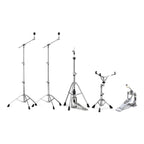 Yamaha HW780 single braced drum hardware pack with cymbal stands and drum accessories, featuring sturdy metal construction and adjustable features.