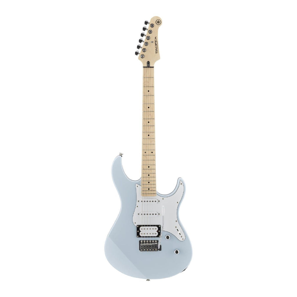 Yamaha Pacifica PAC112VM electric guitar in ice blue with a solid body, dual humbucker pickups, and maple neck.