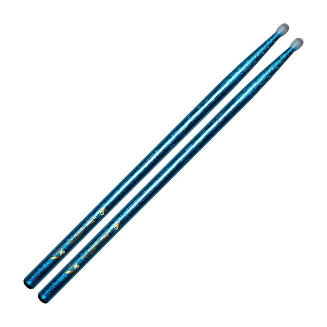 Vater VCB5AN Colour Wrap Blue Sparkle Los Angeles 5A Drumsticks - Nylon Tip