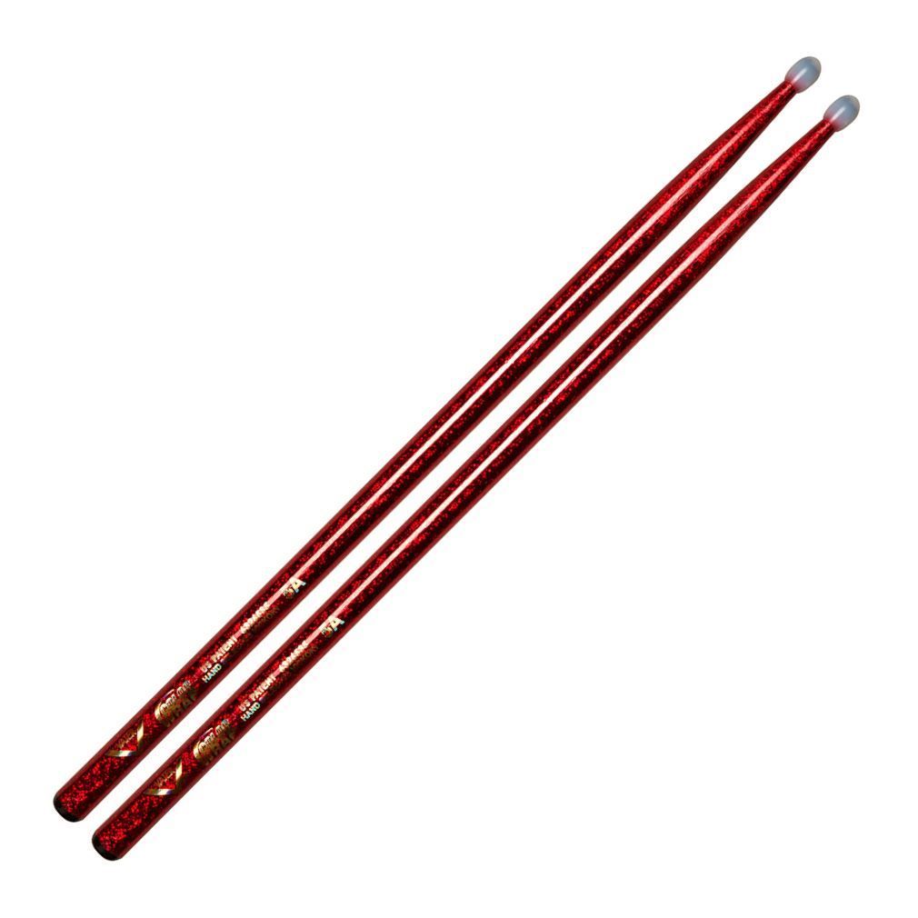 Vater VCR5AN Colour Wrap Red Sparkle Los Angeles 5A Drumsticks - Nylon Tip