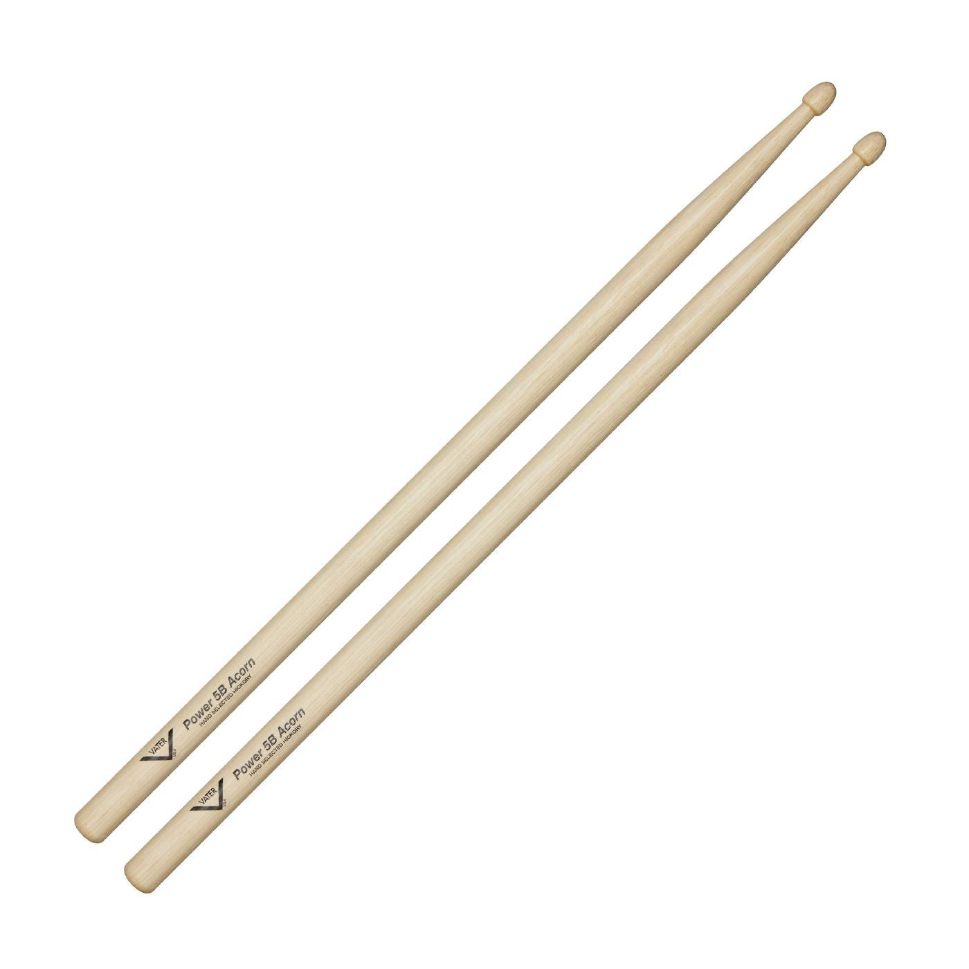 Vater VHP5BAW American Hickory Power 5B Acorn Drumsticks - Wood Tip