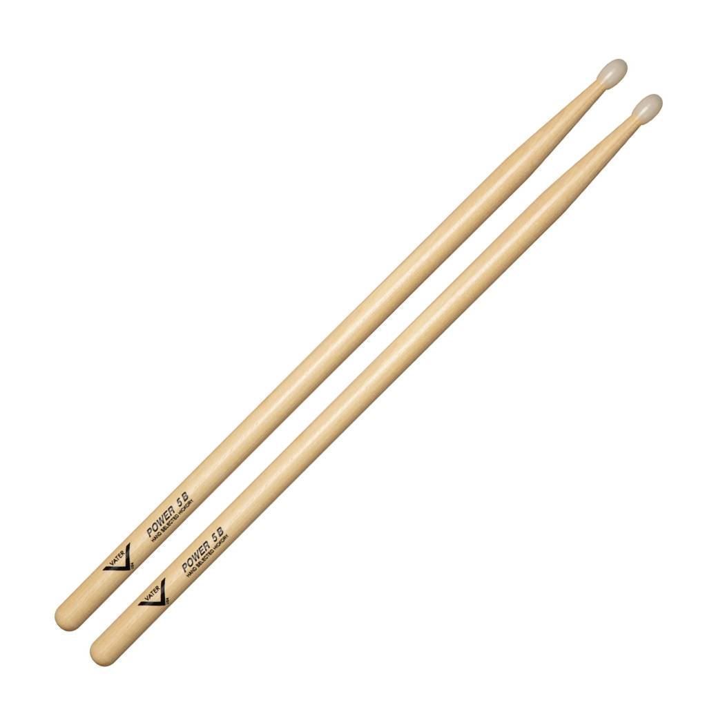 Vater VHP5BN American Hickory Power 5B Drumsticks - Nylon Tip