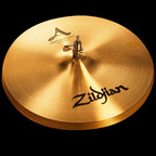 Pair of Zildjian A 14-inch Quick Beat Hi-Hat Cymbals, showing the shiny metal surface and stamped Zildjian logo.