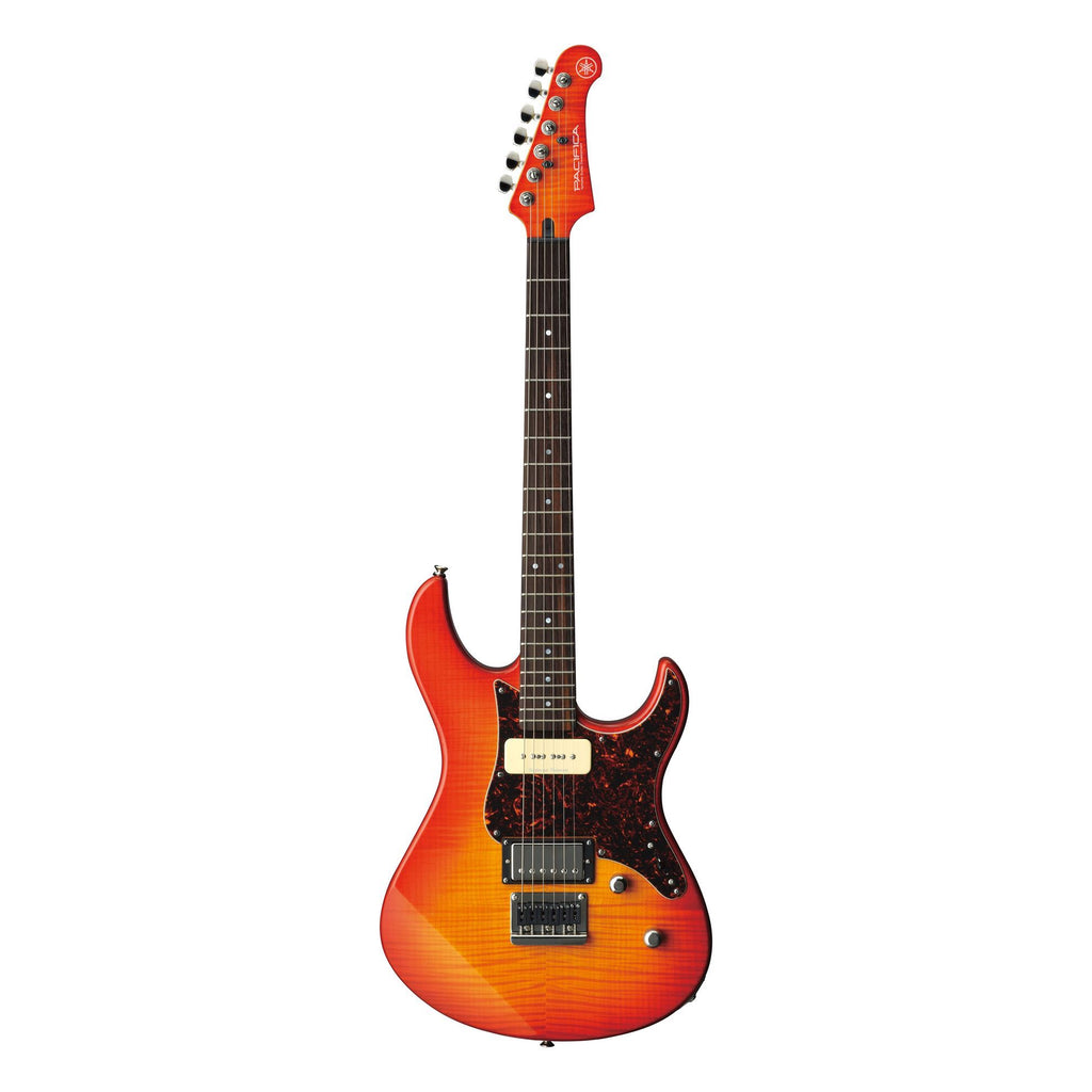 Yamaha PAC611H Pacifica Electric Guitar with Tinted Maple Neck in Light Amber Burst Flamed Maple
