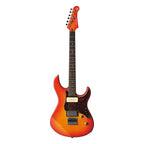 Yamaha PAC611H Pacifica Electric Guitar with Tinted Maple Neck in Light Amber Burst Flamed Maple