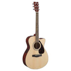 Yamaha FSX315CNT Gigmaker acoustic guitar pack with a steel-string acoustic guitar and accessories, showcasing a natural wood finish.