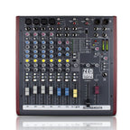 Allen & Heath Zed60-10FX analogue mixing desk with multiple input channels and built-in effects, shown from a front view.