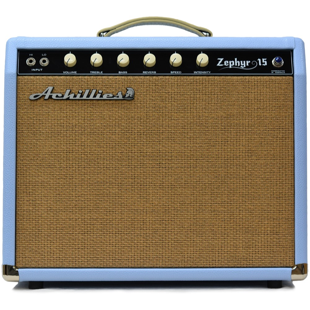 Achillies Zephyr 15w 1x10 Tube Guitar Combo Amplifier with Jensen C10R - Sky Blue Bronco Tolex