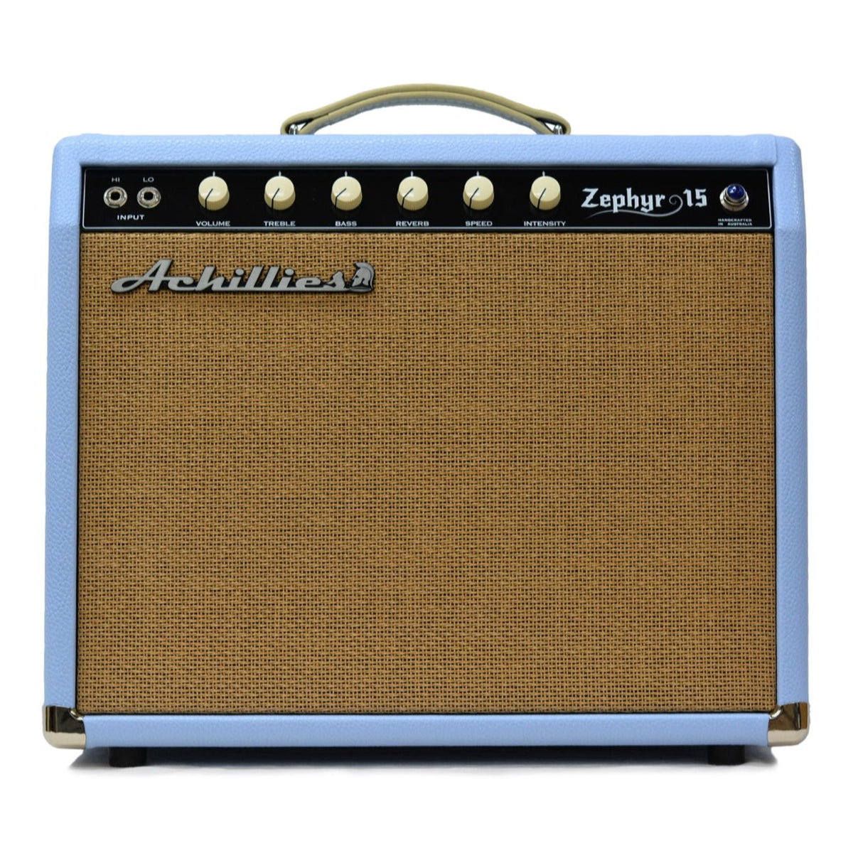 Achillies Zephyr 15w 1x10 Tube Guitar Combo Amplifier with Jensen C10R - Sky Blue Bronco Tolex