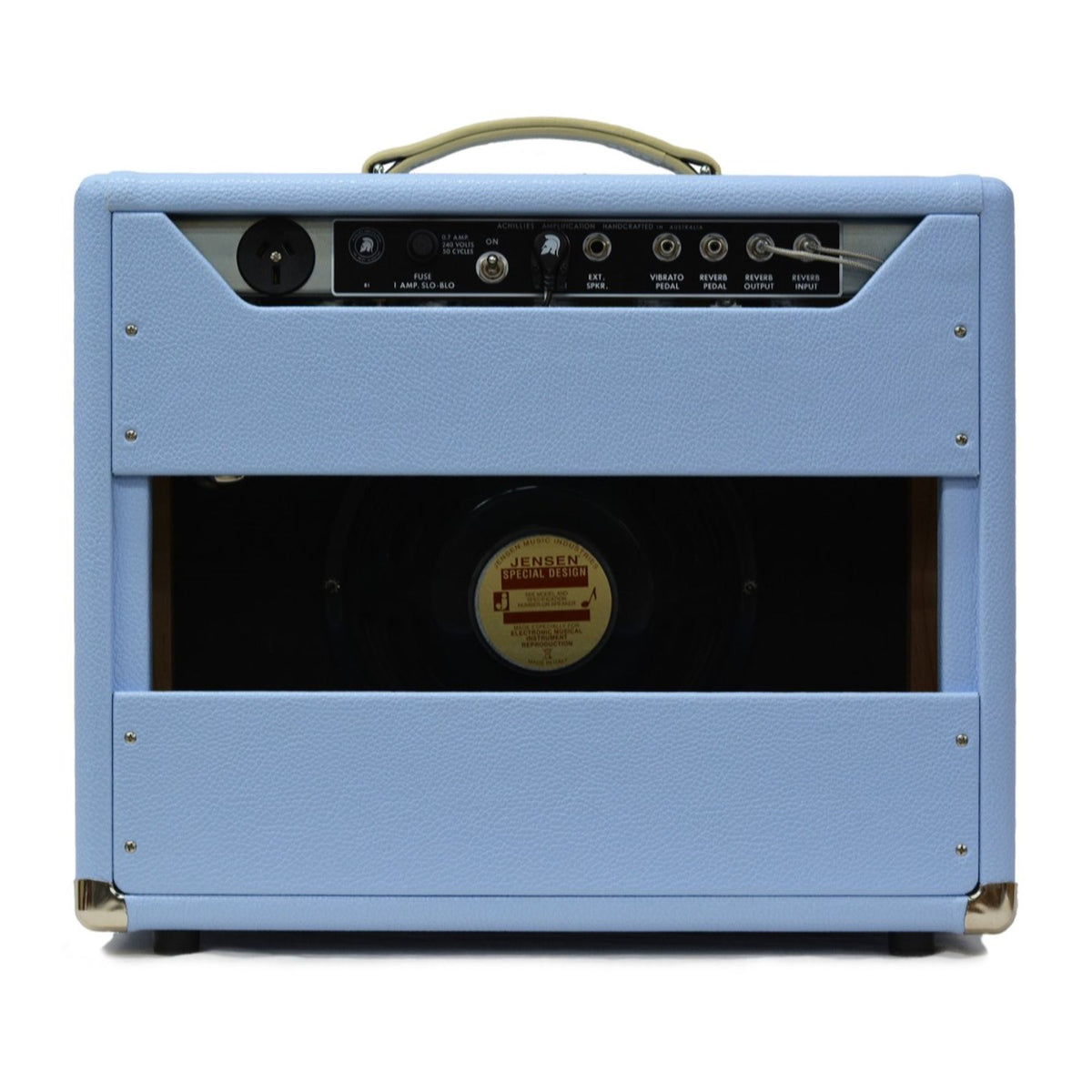 Achillies Zephyr 15w 1x10 Tube Guitar Combo Amplifier with Jensen C10R - Sky Blue Bronco Tolex