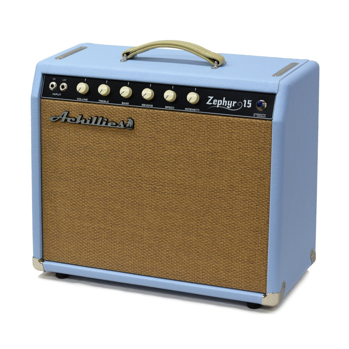 Achillies Zephyr 15w 1x10 Tube Guitar Combo Amplifier with Jensen C10R - Sky Blue Bronco Tolex